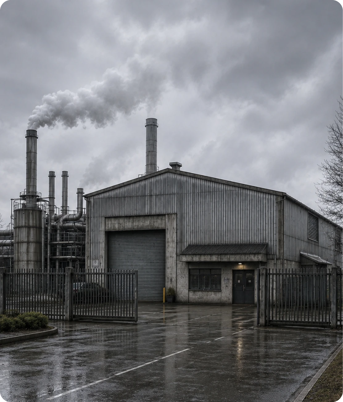 Industrial site before energy improvements