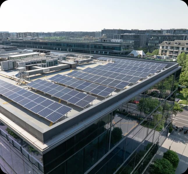 Solar panels on a commercial property