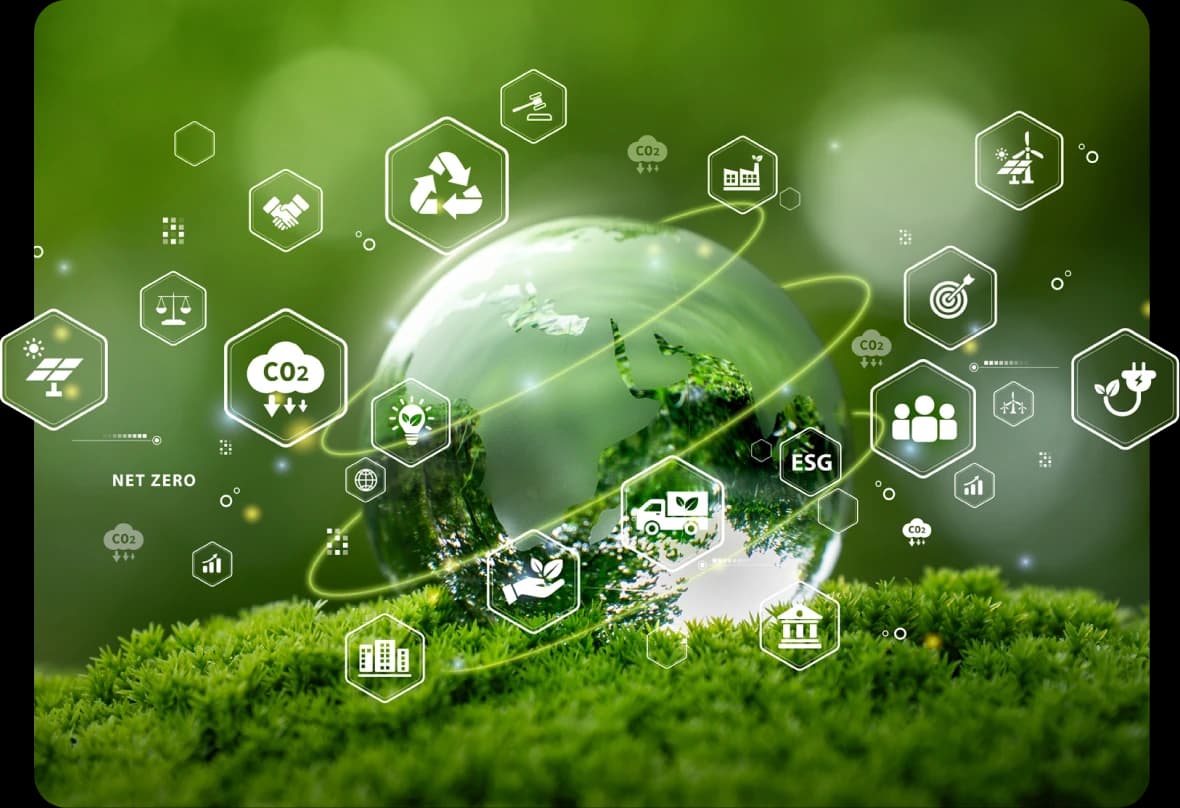 Digital sustainability and carbon-management visual
