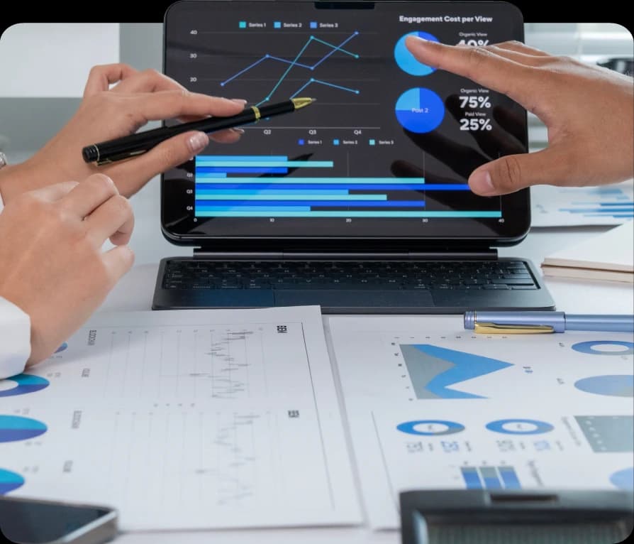 Consultants reviewing an energy plan