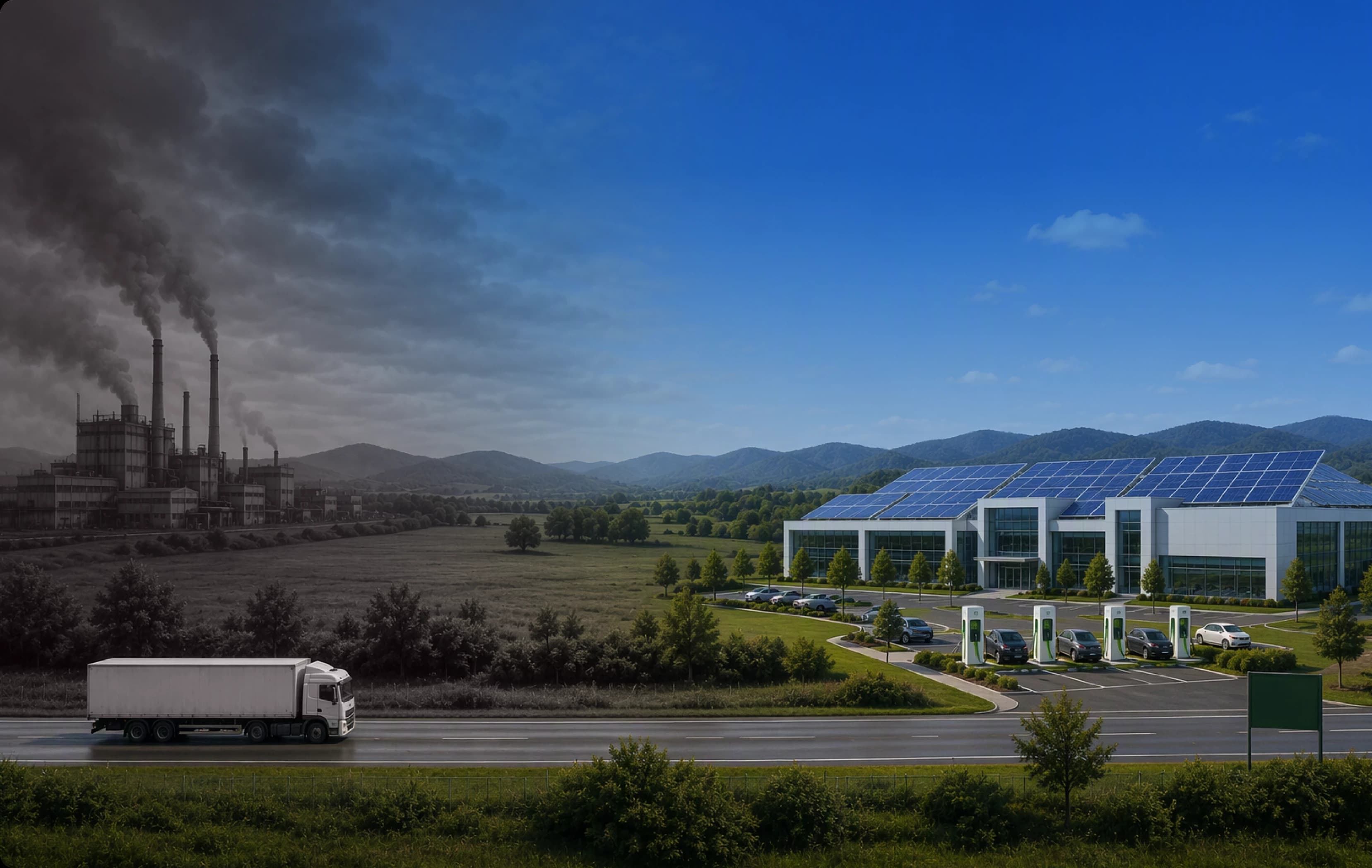 A high-carbon industrial site transitioning to a clean energy facility