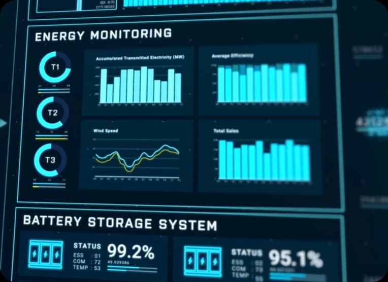 Energy monitoring and battery storage dashboard